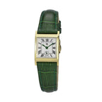 Montre femme Lip Churchill C18 671949, cadran argenté, boîtier doré, bracelet en cuir vert – Design rectangulaire classique et élégant Femme LIP 
