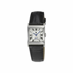 Montre femme Lip Churchill C26 671948, cadran argenté, bracelet en cuir noir – Design rectangulaire classique et élégant Femme LIP 