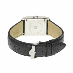 Montre femme Lip Churchill C26 671948, cadran argenté, bracelet en cuir noir – Design rectangulaire classique et élégant Femme LIP 