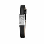 Montre femme Lip Churchill T13 671931, cadran argenté, bracelet en cuir noir – Design rectangulaire fin et élégant Femme LIP 