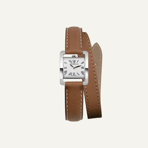 Montre Femme Michel Herbelin 17037AP01GDL Ve AVENUE – BRACELET DOUBLE – ACIER & CUIR BRUN Femme Michel Herbelin 