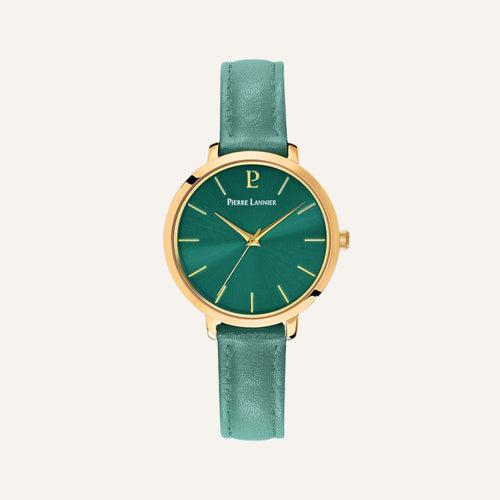 Montre Femme PIERRE LANNIER Chouquette 038J577 en Cuir Vert Montre Femmes PIERRE LANNIER 