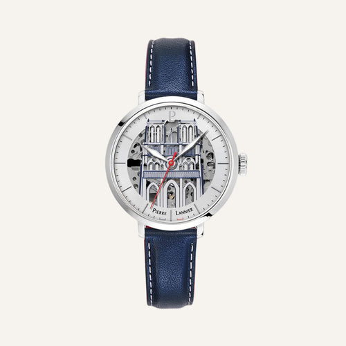 Montre Femme PIERRE LANNIER Cœur Battant 100J626 en Cuir Bleu Montre Femmes PIERRE LANNIER 