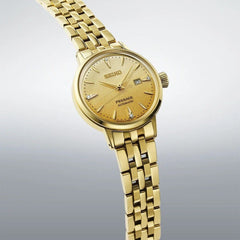 Montre femme Seiko Presage Automatic SRE018J1, cadran doré, boîtier en acier inoxydable doré – Design classique et élégant Homme SEIKO 