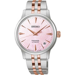 Montre femme Seiko Presage Automatic SRPM06J1, cadran rose, boîtier bicolore en acier inoxydable – Édition limitée au design élégant Homme SEIKO 