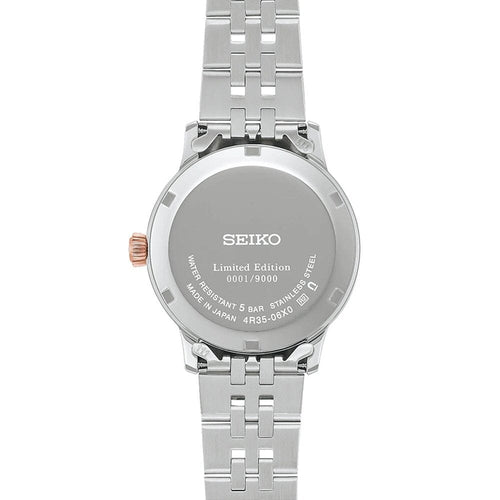 Montre femme Seiko Presage Automatic SRPM06J1, cadran rose, boîtier bicolore en acier inoxydable – Édition limitée au design élégant Homme SEIKO 