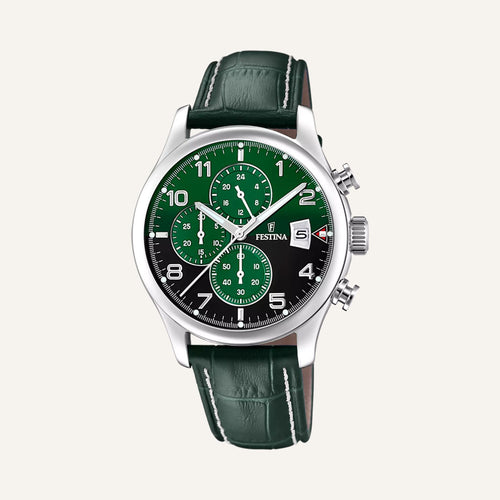 Montre Homme Festina F20375/8 en Cuir Vert Montres FESTINA 