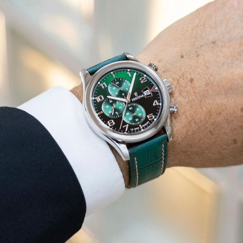 Montre Homme Festina F20375/8 en Cuir Vert Montres FESTINA 