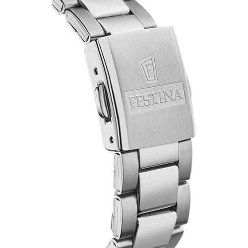 Montre homme Festina F20457/2, cadran bleu, bracelet en acier inoxydable, chronographe, affichage de la date, mouvement à quartz, design sport Homme FESTINA 