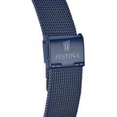 Montre homme Festina F20574/1 à cadran squelette, bracelet en maille d'acier inoxydable noir, mouvement automatique, design cœur ouvert, style classique et élégant. Homme FESTINA 