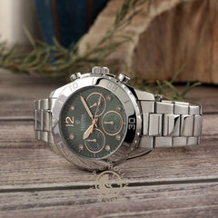 Montre homme Festina F20603/5, cadran vert, bracelet en acier inoxydable, chronographe, affichage de la date, mouvement à quartz, design sport élégant. Homme FESTINA 