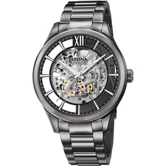 Montre homme Festina F20632/1 à cadran squelette, bracelet en acier inoxydable, mouvement automatique, design cœur ouvert, style classique et luxueux Homme FESTINA 