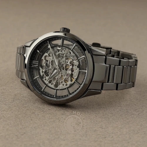 Montre homme Festina F20632/1 à cadran squelette, bracelet en acier inoxydable, mouvement automatique, design cœur ouvert, style classique et luxueux Homme FESTINA 
