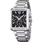 Montre homme Festina F20635/4, cadran noir, bracelet carré en acier inoxydable, chronographe, affichage de la date, mouvement à quartz, design classique et élégant. Homme FESTINA 