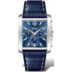 Montre homme Festina F20636/2, cadran bleu, boîtier carré, bracelet en cuir, acier inoxydable, chronographe, affichage de la date, mouvement à quartz, design classique et élégant. Homme FESTINA 