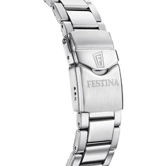 Montre homme Festina F20663/5, cadran turquoise, bracelet en acier inoxydable, affichage de la date, mouvement à quartz, style plongeur, design sportif. Homme FESTINA 