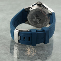 Montre homme Festina F20664/1, cadran bleu, boîtier en acier inoxydable, bracelet en silicone bleu, affichage de la date, mouvement à quartz, style plongeur, design sportif. Homme FESTINA 
