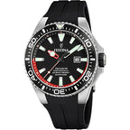 Montre homme Festina F20664/3, cadran noir, boîtier en acier inoxydable, bracelet en silicone noir, affichage de la date, mouvement à quartz, style plongée sportive Homme FESTINA 