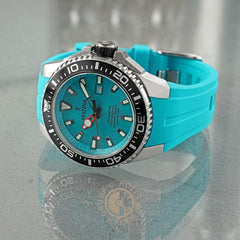 Montre homme Festina F20664/5, cadran turquoise, boîtier en acier inoxydable, bracelet en silicone turquoise, affichage de la date, mouvement à quartz, style plongeur, design sportif. Homme FESTINA 