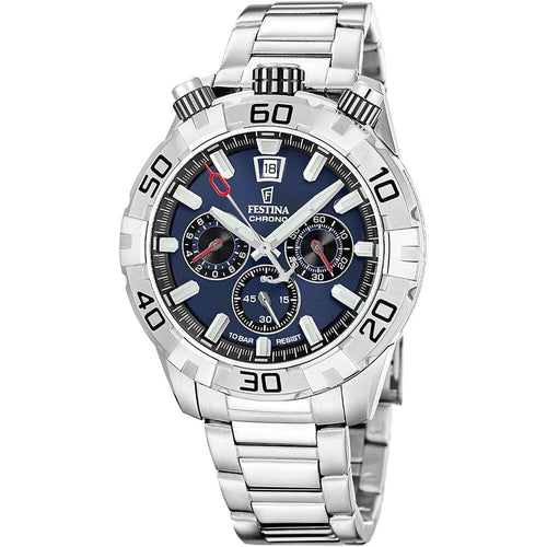 Montre homme Festina F20743/1, cadran bleu, acier inoxydable – Chronographe sport Homme FESTINA 