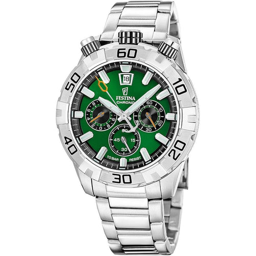 Montre homme Festina F20743/2, cadran vert, acier inoxydable – Chronographe sport Homme FESTINA 