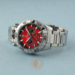 Montre homme Festina F20743/5, cadran rouge, acier inoxydable – Chronographe sport Homme FESTINA 
