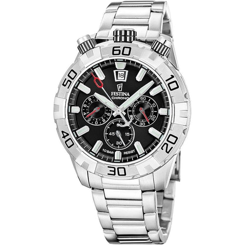 Montre homme Festina F20743/6, cadran noir, acier inoxydable – Chronographe sport Homme FESTINA 