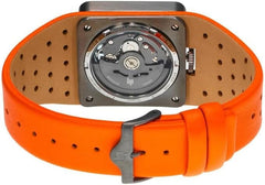 Montre homme Lip Big TV 671660 – Boîtier carré, cadran squelette, bracelet orange Homme LIP 