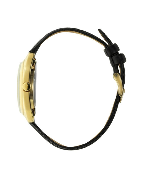 Montre homme Lip Général de Gaulle 671878, cadran noir, boîtier doré, bracelet en cuir noir – Design classique et élégant Homme LIP 