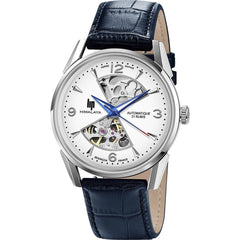 Montre homme Lip Himalaya Sablier 671713, cadran blanc, bracelet en cuir noir – Modèle squelette automatique Homme LIP 