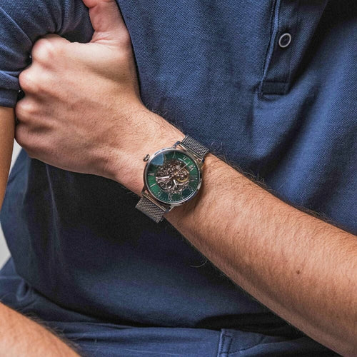 Montre Homme Pierre Lannier 323D171 Automatique en Acier avec Cadran Vert et Bracelet Milanais Homme PIERRE LANNIER 