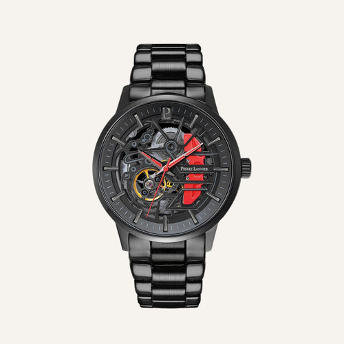 Montre Homme Pierre Lannier 344A459 Paddock en Acier Noir avec Cadran Squelette Homme PIERRE LANNIER 
