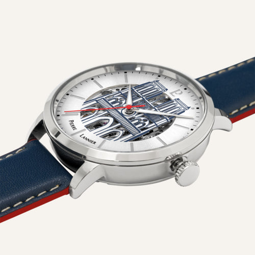 Montre Homme Pierre Lannier Cœur Battant 300A126 en Cuir Bleu Montres PIERRE LANNIER 