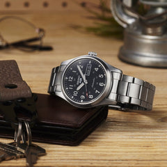 Montre homme Seiko 5 Sports SRPG27K1, cadran noir, acier inoxydable – Automatique, style militaire Homme SEIKO 