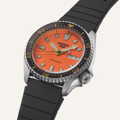 Montre Homme Seiko 5 Sports SRPL89K1 en Acier et Silicone Orange Homme SEIKO 