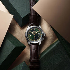 Montre homme Seiko Prospex Alpinist 2025 SPB507J1, cadran vert, bracelet cuir noir – Automatique, design aventure Homme SEIKO 
