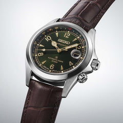 Montre homme Seiko Prospex Alpinist 2025 SPB507J1, cadran vert, bracelet cuir noir – Automatique, design aventure Homme SEIKO 
