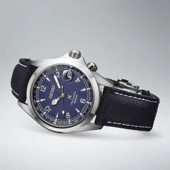 Montre homme Seiko Prospex Alpinist SPB531J1, cadran bleu, bracelet en cuir noir – Automatique, édition limitée Homme SEIKO 