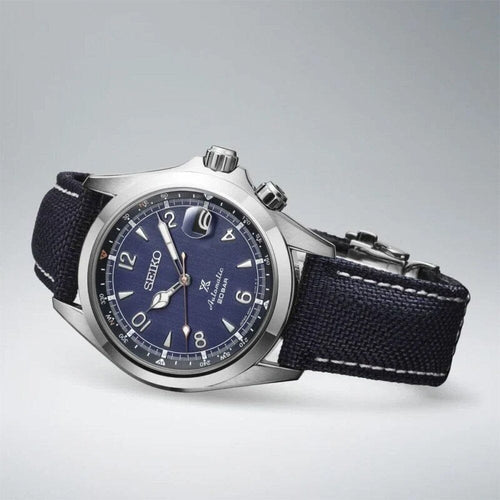 Montre homme Seiko Prospex Alpinist SPB531J1, cadran bleu, bracelet en cuir noir – Automatique, édition limitée Homme SEIKO 