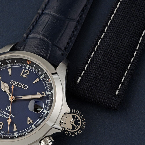 Montre homme Seiko Prospex Alpinist SPB531J1, cadran bleu, bracelet en cuir noir – Automatique, édition limitée Homme SEIKO 