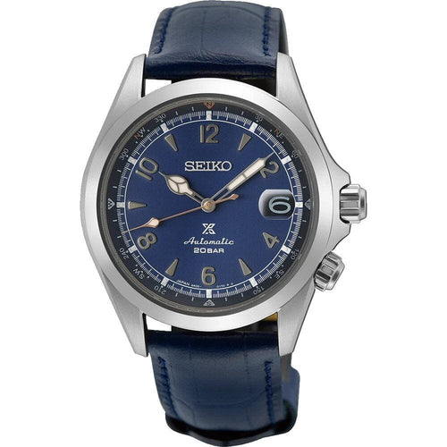 Montre homme Seiko Prospex Alpinist SPB531J1, cadran bleu, bracelet en cuir noir – Automatique, édition limitée Homme SEIKO 