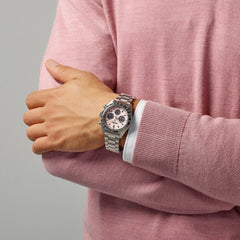 Montre homme Seiko Prospex Chronograph SSC963P1, cadran argenté, boîtier en acier inoxydable, design sport solaire Homme SEIKO 
