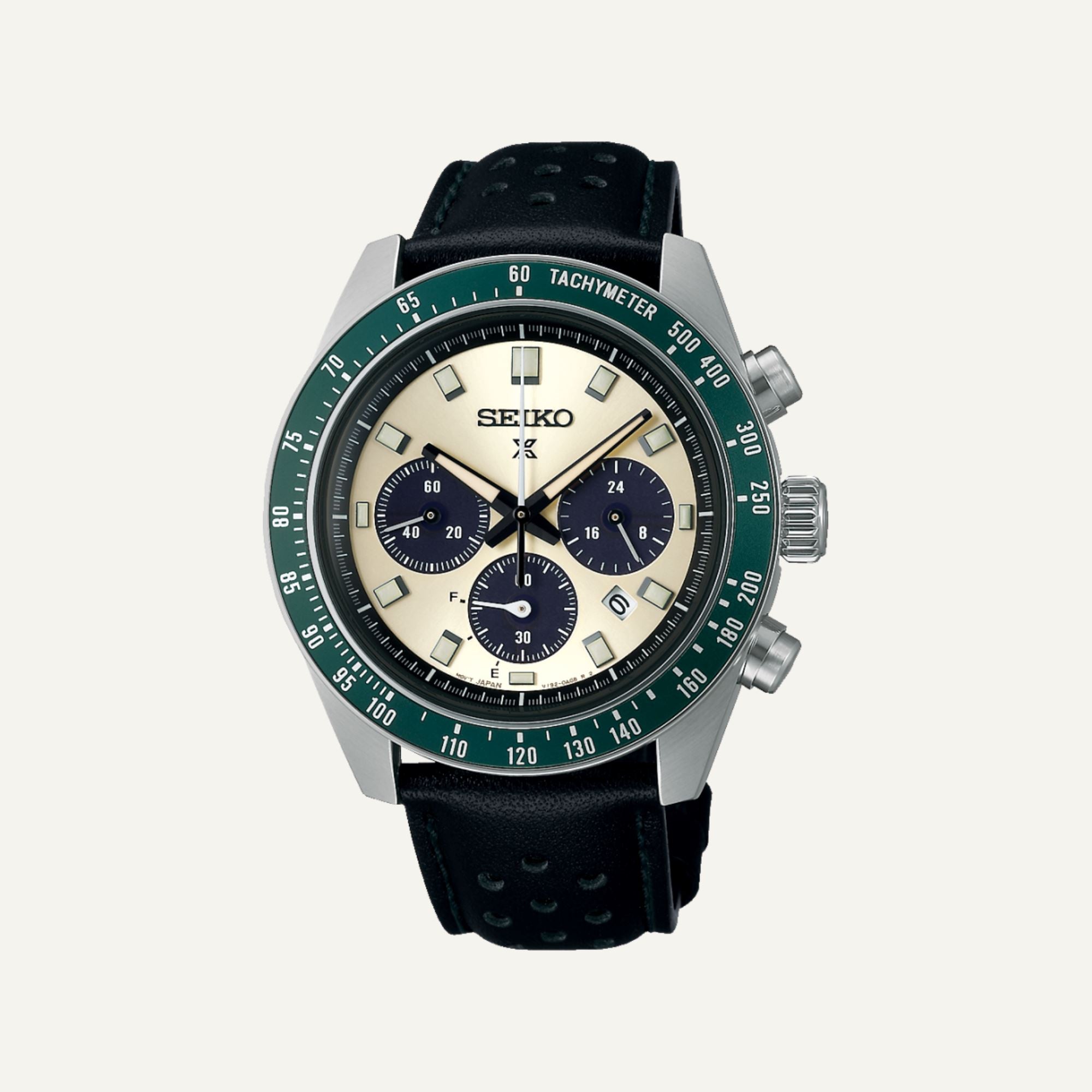 Montre Seiko Chronographe Homme – Occasion, Style Sport, Cadran Panda, Bracelet Cuir