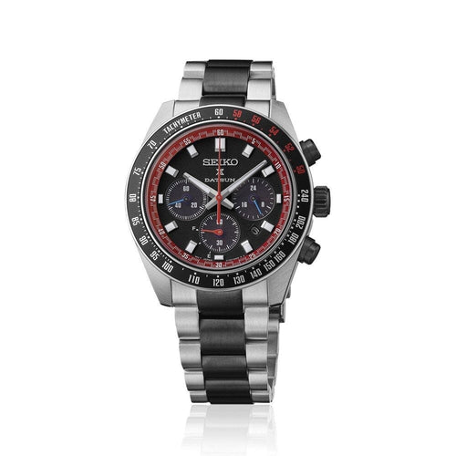 Montre homme Seiko Prospex Speedtimer Datsun SSC957P1, cadran noir, acier inoxydable – Chronographe solaire, édition limitée Homme SEIKO 