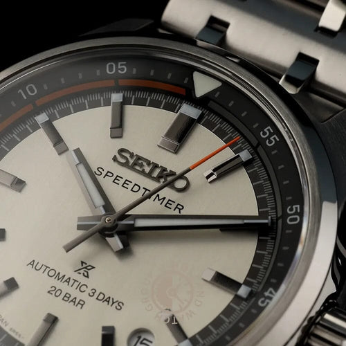 Montre homme Seiko Prospex Speedtimer SPB513J1, cadran blanc, boîtier en acier inoxydable – Automatique, design sport classique Homme SEIKO 