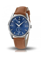Montre Lip Himalaya 40 pour homme – Élégante montre à cadran bleu et bracelet en cuir | Montre-bracelet classique haut de gamme Homme LIP 