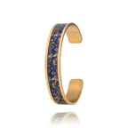 Petite Manchette Femme Louise’s Garden Crocus MOF1243 en Acier Inoxydable Bleu et Doré Bracelet Louise's Garden 