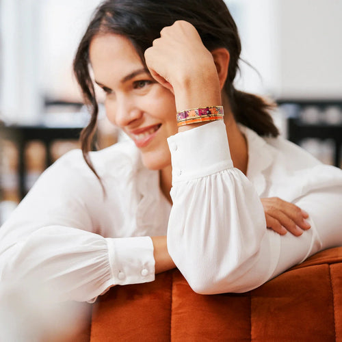 Petite Manchette LOUISE'S GARDEN Poinsettia en Acier Bracelets Louise's Garden 