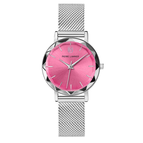 Pierre Lannier 009M651 Montre Femme Quartz Bracelet Milanais Argenté Cadran Rose – Élégance Moderne, Confort Quotidien & Style Raffiné Femme PIERRE LANNIER 