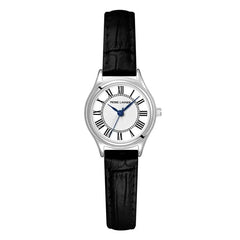 Pierre Lannier 020L603 Montre Femme Pya Bracelet Cuir Noir – Cadran Blanc à Chiffres Romains, Mouvement Quartz & Élégance Intemporelle Femme Ocarat 